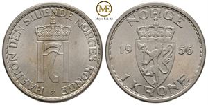 1 krone 1956 Haakon VII. Kv.0