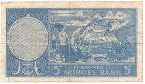 5 kroner 1957 Z.0078286. SSS-Seddel. Kv.1-