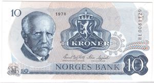 10 kroner 1978 HE erstatningsseddel. Kv.0