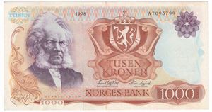 1000 kroner 1978 A.7093799. Kv.01