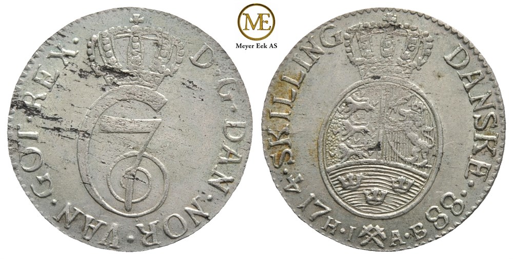 4 skilling 1788 Christian VII. Kv.1+/01
