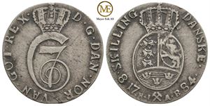 8 skilling 1784 Christian VII. Kv.1+