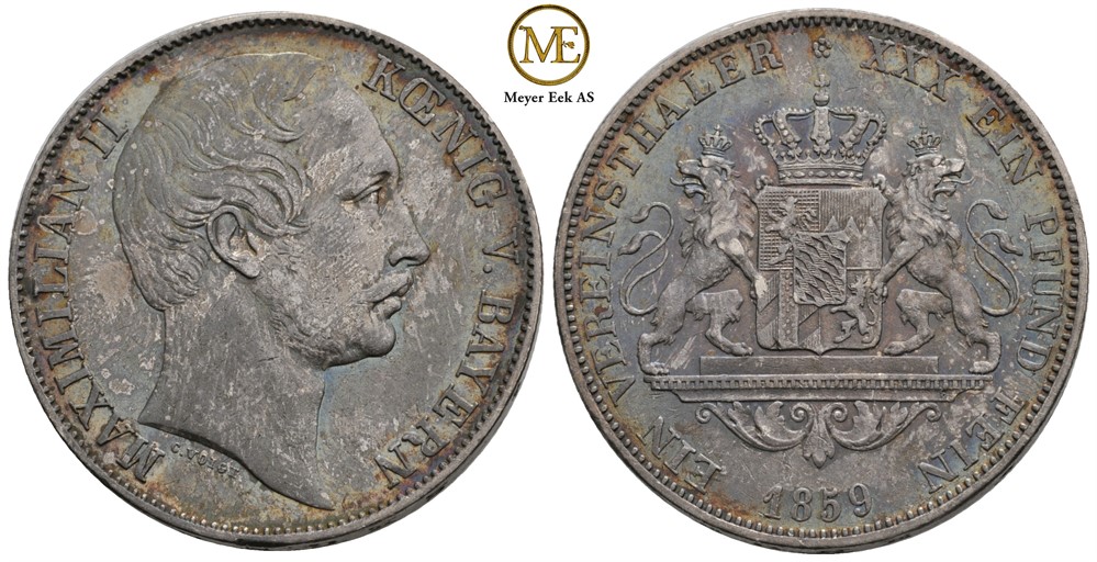Bavaria thaler 1859 Maxmillian II. Kv.0/01