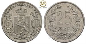 25 øre 1900 Oscar II. Kv.01