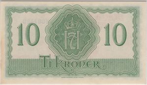 10 kroner 1944 Y.087320 London utg. Kv.0