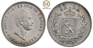 12 skilling 1856 Oscar II. Kv.01