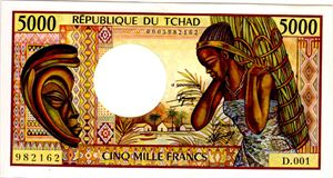 Chad 5000 francs 1984-91 Kv.01