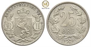 25 øre 1901  Oscar II. Kv.0