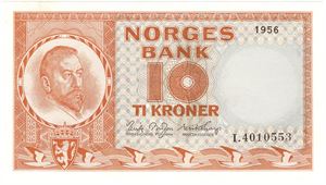 10 kroner 1956 I.4010553. Kv.0