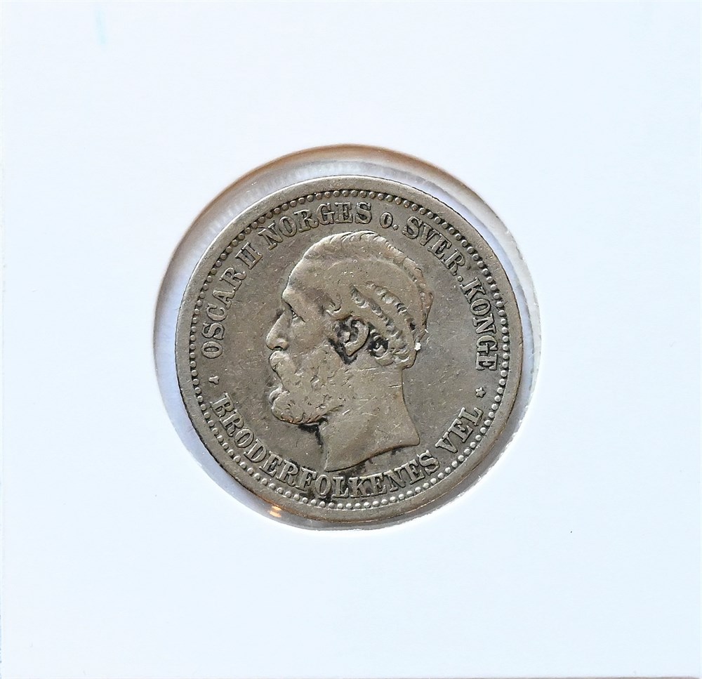 Norge 1 krone 1877 kv. 1/1-