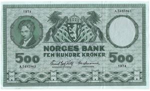 500 kroner 1974 A.5485963. Kv.1/1+