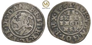 2 skilling 1661 Frederik III. Kv.1