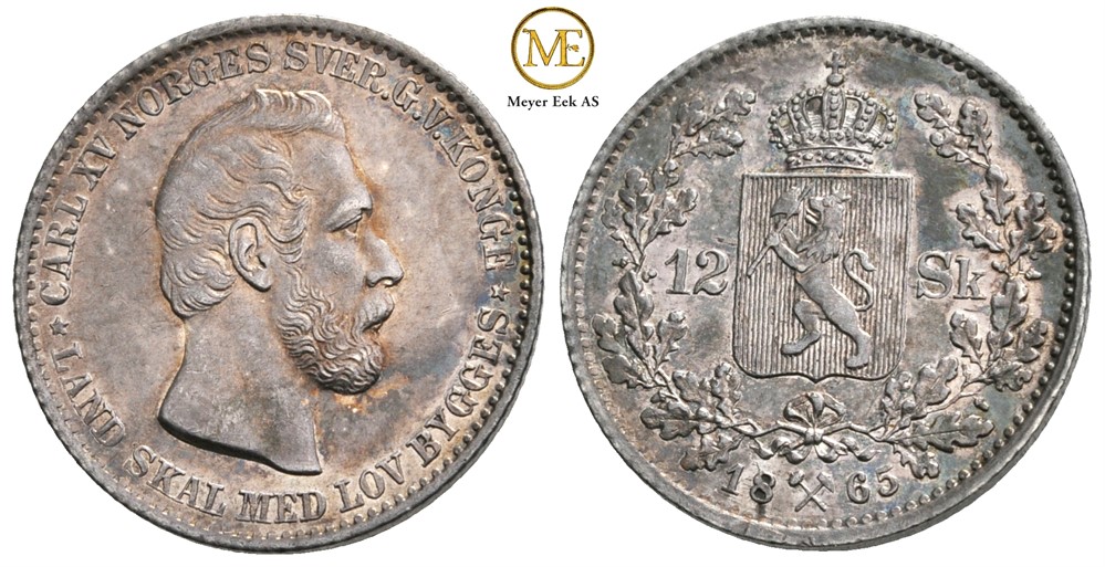 12 skilling 1865 Carl XV. Kv.0