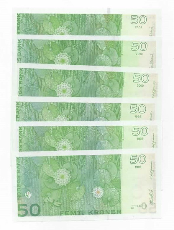 Norge 50 kroner 1996 t.o.m. 2005 kv. 0