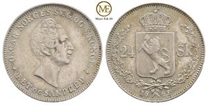 24 skilling 1852 Oscar I. Kv.1+