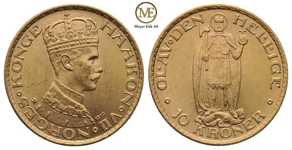10 kroner 1910 Haakon VII. Kv.0/01