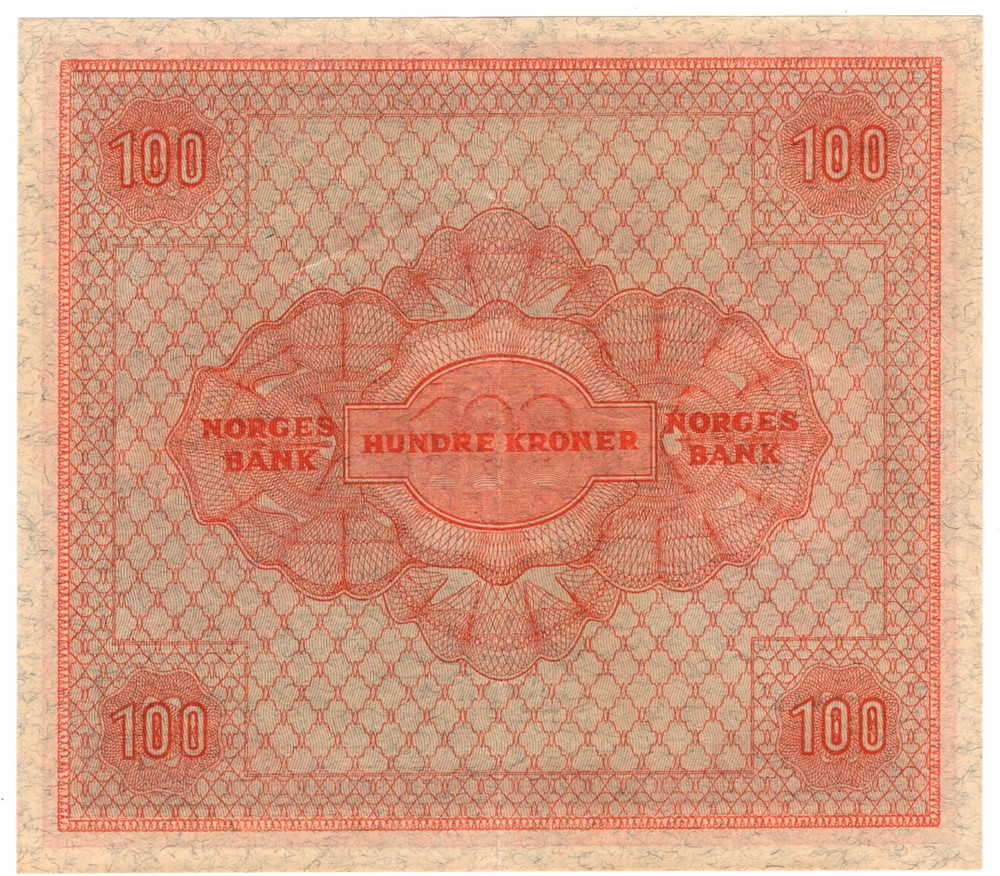 100 kroner 1945 A.0380587. Kv.01