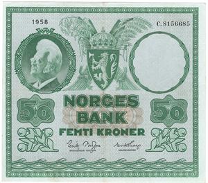 50 kroner 1958 C.8156685. Kv.01