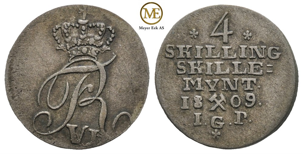 4 skilling 1809 Frederik VI. Kv.1+