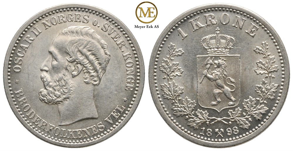 1 krone 1898 Oscar II. Kv.0