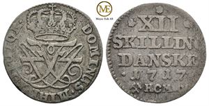 12 skilling 1717 Frederik IV. Kv.1+