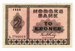 2 kroner 1950 G