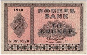 2 kroner 1940 A.0896126. 64 EPQ. Kv.0