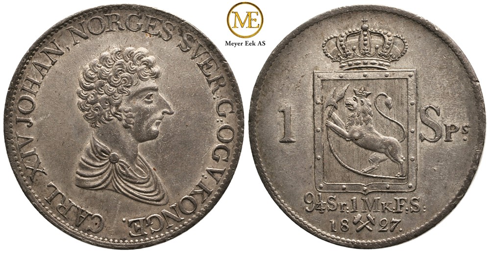 Speciedaler 1827 Carl XIV Johan. Kv.0