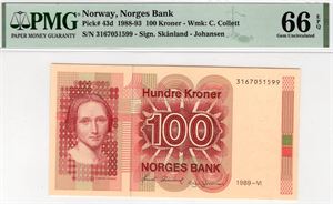 100 kroner 1989. 66 EPQ