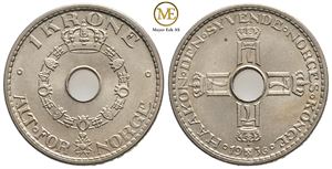 1 krone 1936 Haakon VII. Kv.0