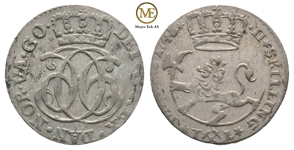 2 skilling 1743 Christian VI. Kv.01
