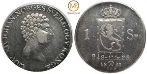Speciedaler 1821 Carl XIV Johan. Kv.1+