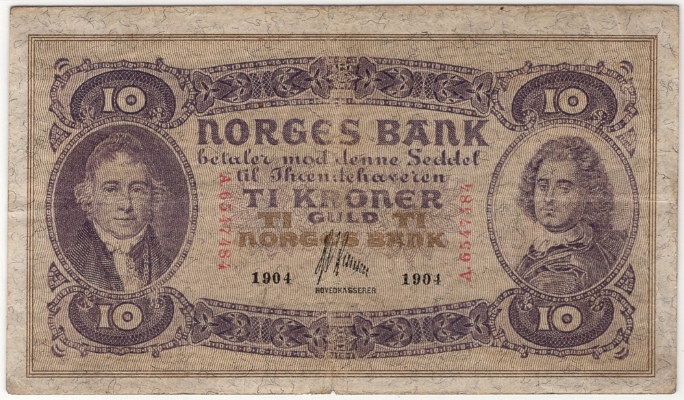 10 kroner 1904 A.6547484. Kv.1