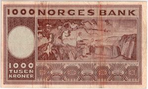 1000 kroner 1972 G.2003228 erstatningsseddel. Kv.1/1+
