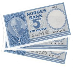 5 kroner 1962 K i serie. Kv.0