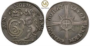 8 skilling 1685 Christian V. Kv.1+