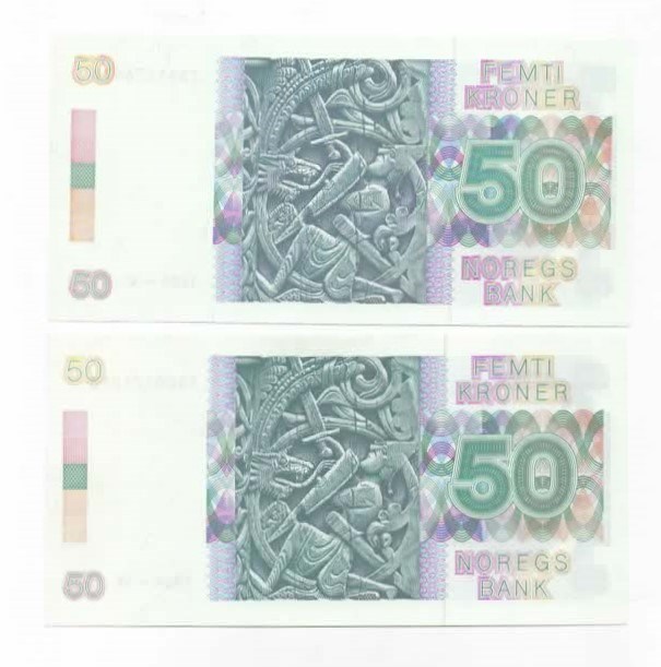 Norge 50 kroner 1984 og 1985 kv. 0