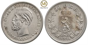 50 øre 1895 Oscar II. Kv.0/01