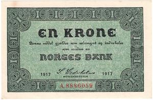 1 krone 1917 A.8886059. Kv.0