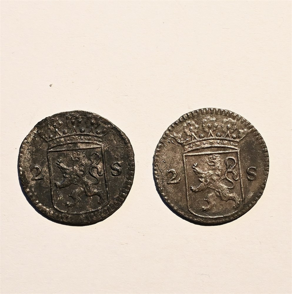 Nederland 2 stk. 2 stuivere 1724 kv. 01