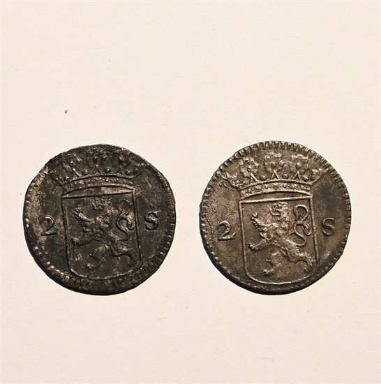 Nederland 2 stk. 2 stuivere 1724 kv. 01