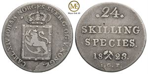 24 skilling 1823 Carl XIV Johan. Kv.1/1+