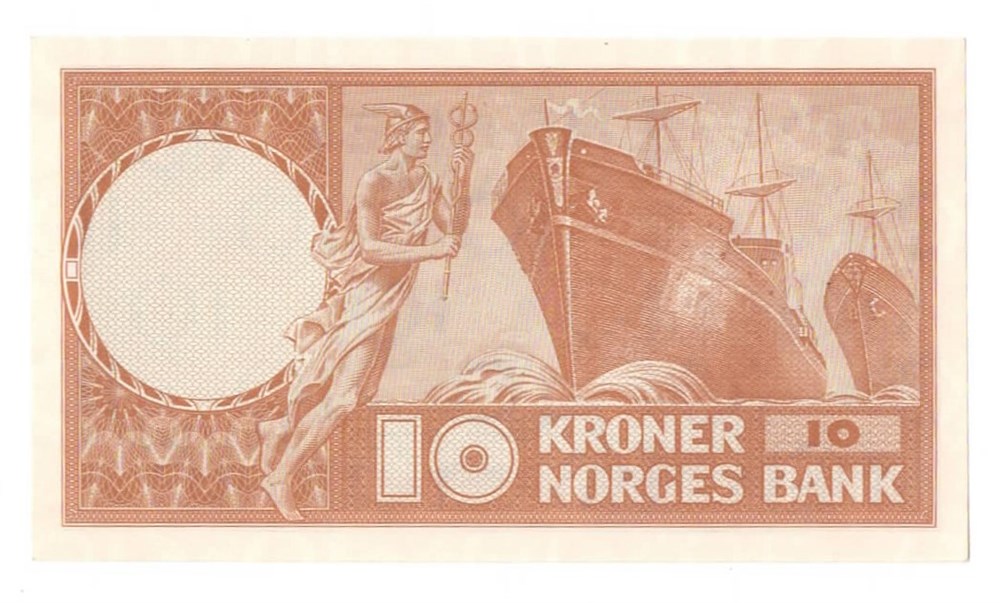 Norge 10 kroner 1954 A kv. 0