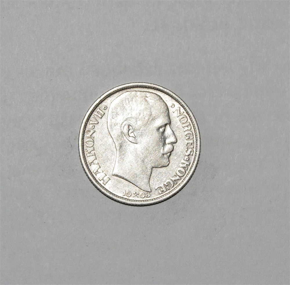 Norge 1 krone 1908 u/p kv. 1