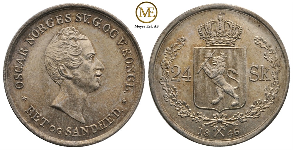 24 skilling 1846 Oscar I. Kv.0