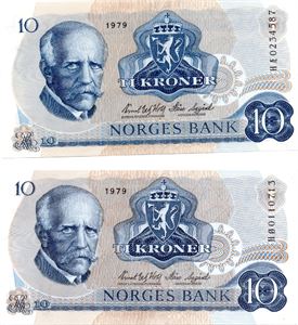 10 kroner 1979 HÆ og HØ erstatning