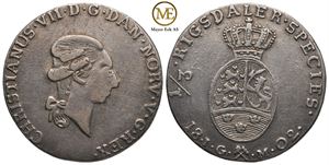 1/3 speciedaler 1802 Christian VII. Kv.1+