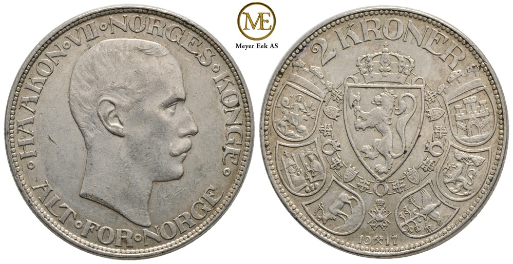 2 kroner 1917 Haakon VII. Kv.01