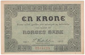 1 krone 1917 No.2215725. Kv.0/01