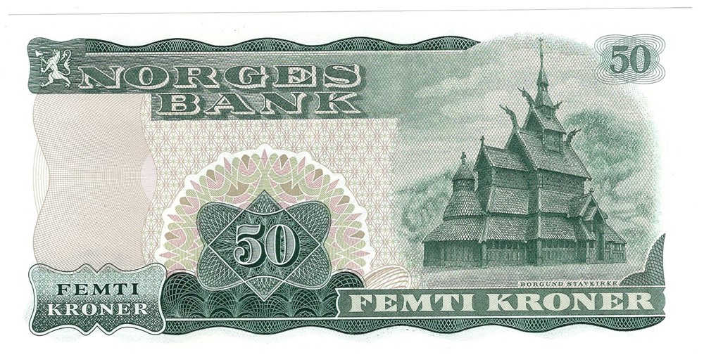 50 kroner 1971 X.2914789. Erstatningsseddel. S-seddel. Kv.0/01